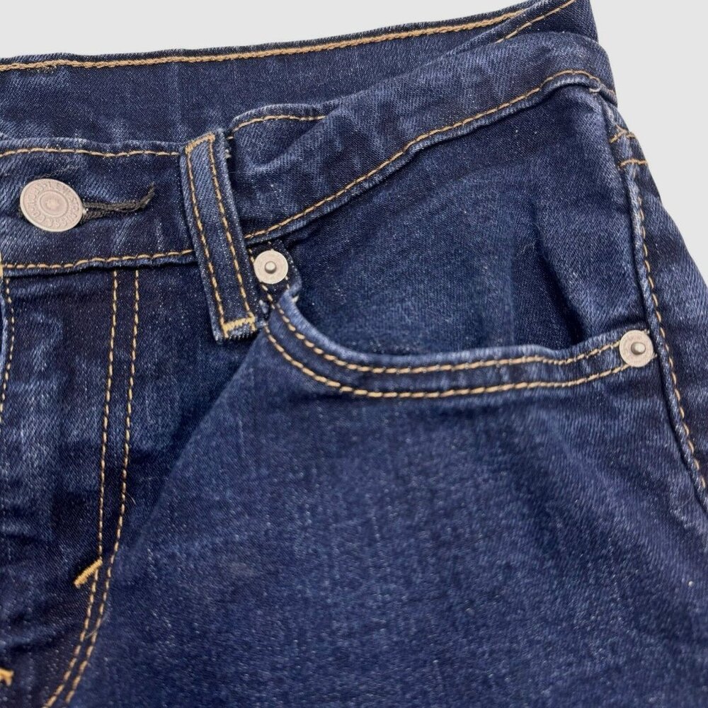 Levis 511 Mens Jeans 29 X 30 Hemmed Slim Fit Tapered Leg Stretch Denim Dark Blue - Picture 3 of 6
